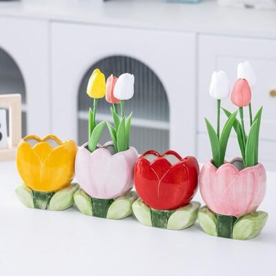 Ceramic Tulip Flower Design Makeup Brush