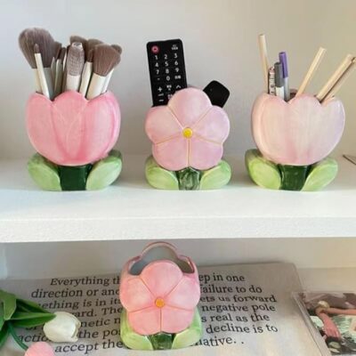 Ceramic Tulip Flower Design Makeup Brush