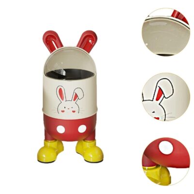 Cute Trash Can with Lid Wastebasket Garbage can