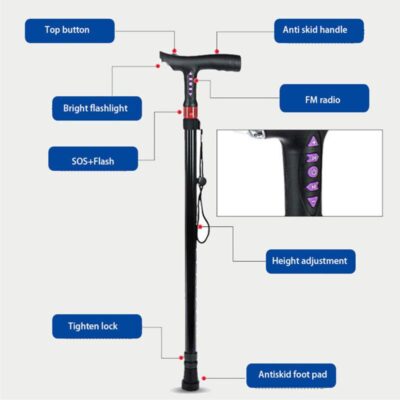 Smart Walking Stick with LED Lights