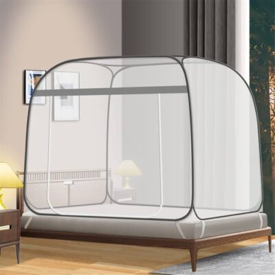 Foldable Mosquito Net with 2 Zipper Door for Queen & King Size Widen Top 360 ° Cover, Mosquito & Insect Prevention & Polyester 30GSM Mosquito Nets