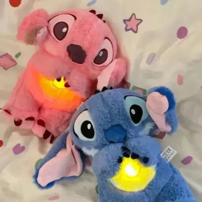 Snitch Breathing Stuffed toy Animal,Sleep Buddy, Soothe Snuggle Panda Plush with Realistic Breathing Motion and Lights Music Blue