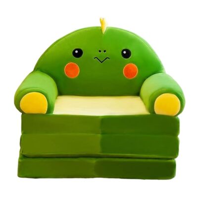 Cartoon Couch Chairs Cover Foldable Three Tiered for Playing Room Bedroom Green Dinosaur