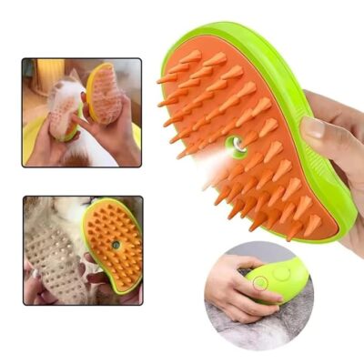 Cat Steam Brush 3 in 1 Multifunctional Cat Steamy Brush Cleanser Pet Dog Massage Brush Self-cleaning Pet Grooming Brush Tool with USB Cable|Water Steamer Pet Hair Remover Shedding Loose Hair