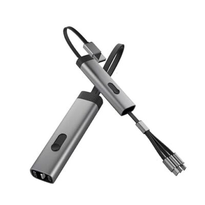 Charging Cable, 3 in 1 Extendable, 3A Rapid Charging, Max 15W, Retractable Charging Cord, Tangleproof, Supports 3 Types of Terminals, Compatible with Regular Chargers, Smartphone Compatible