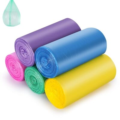 Small Trash Bags Kitchen Garbage Bags - 2.6 Gallon Clear Trash Bags Strong Wastebasket Liners for Bathroom, Kitchen, Office 10 Liter Trash Can Liners - 150 Counts