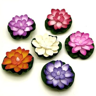 Beautiful Lotus Shaped LED Floating Diya Water Sensor Flower Styled Warm White Lighting Candle Smokeless LED Tealight Flower for Diwali, Party,Wedding, Festival,Home and Decoration