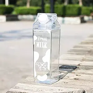 500ml Milk Carton Water Bottle Plastic Milk Box BPA Free Child Friendly Reusable Milk Carton Shaped Water Bottle Leakproof Juice Tea Jug for Travelling Sports Camping Outdoor Activities
