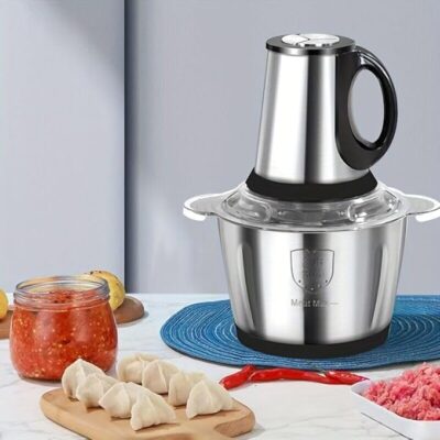 Stainless Steel Electric Meat Grinders with Bowl Heavy for Kitchen Food Chopper Vegetable Fruit Mixer Blender Chopper Juicer for Onion,Nuts Blender (Meat Grinder Steel with Handle 3ltr, 3 LTR)