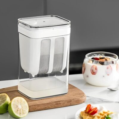Yogurt Strainer, 1400ml Hung Curd Maker with Fine Mesh | BPA-Free Yogurt Filter for Thick Greek Yogurt, Homemade Cheese, Paneer, Soy Milk & More | Easy-to-Use Curd Strainer for Home