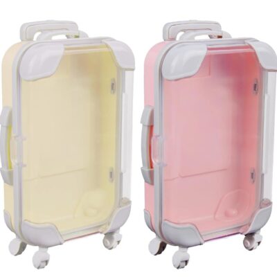 2 Pack Luggage False Eyelashes Packaging Box Mini Suitcase Empty Storage Boxes
