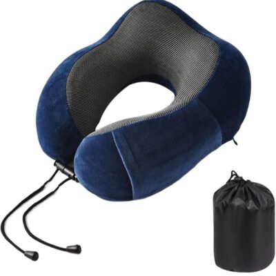 Ushape Neck Pillow Travel Washable Sleep Memory Foam Supplies Head Blue